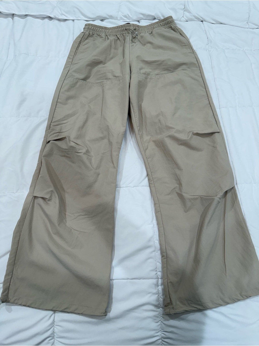 Zara Beige Wide-Leg Women's Track Pants